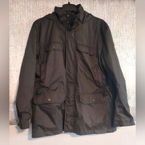 HAWKE&Co Men's Black Hooded Zip-Up Parka Jacket Sz-M